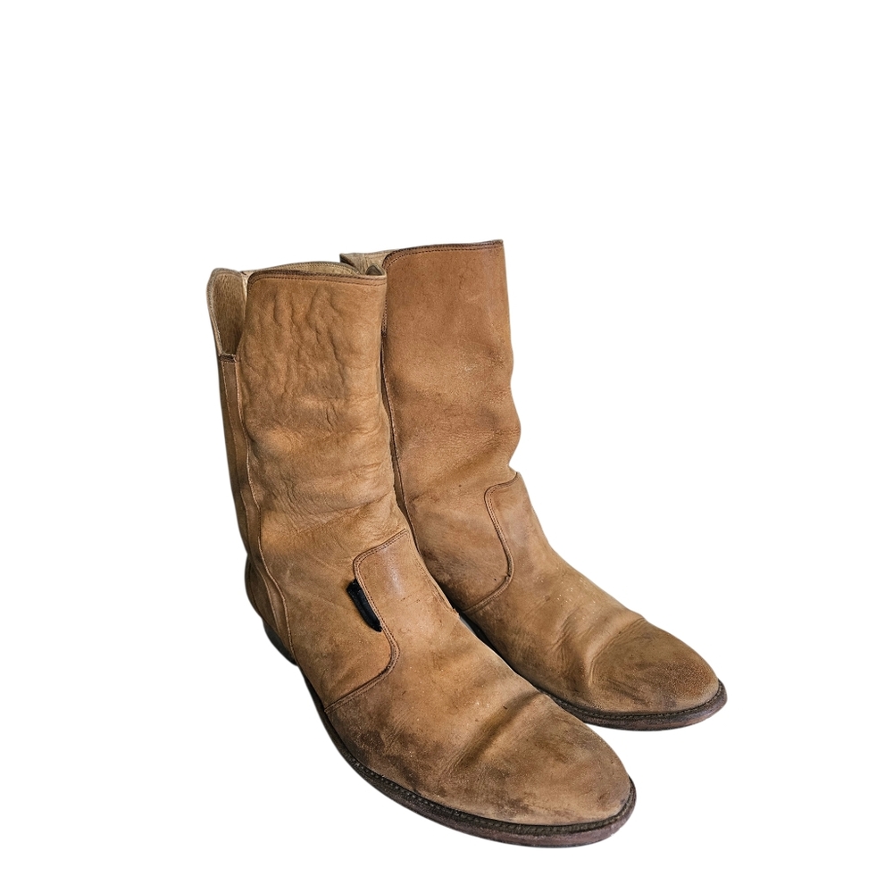 Vintage Bosi Campus Boots Genuine Leather Pull On Western Style Size 9